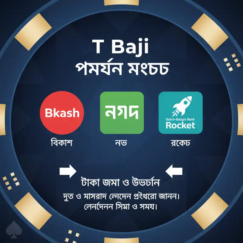 T Baji পেমেন্ট মেথড বিকাশ নগদ রকেট